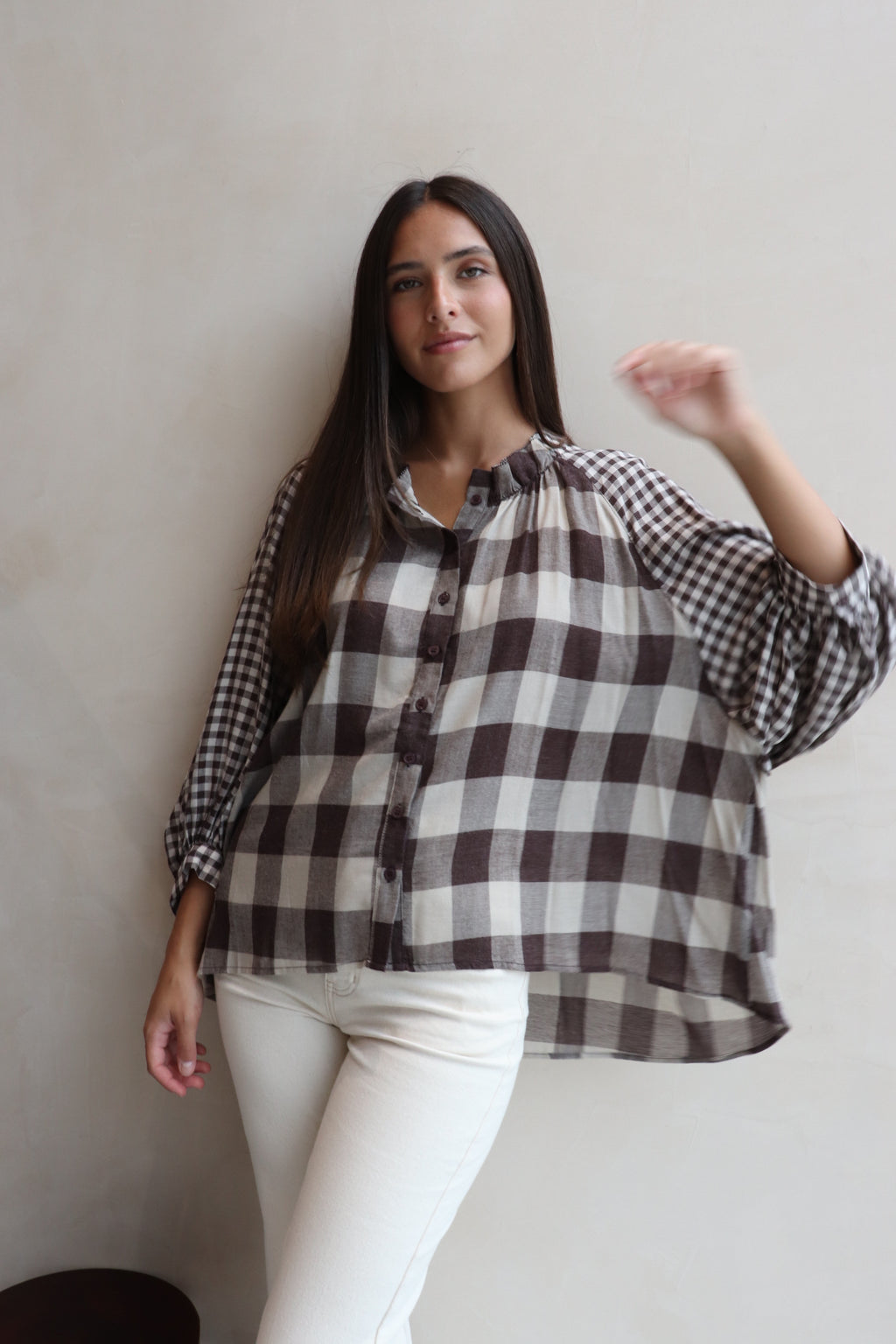 BLOUSE ROMANCE CARREAUX