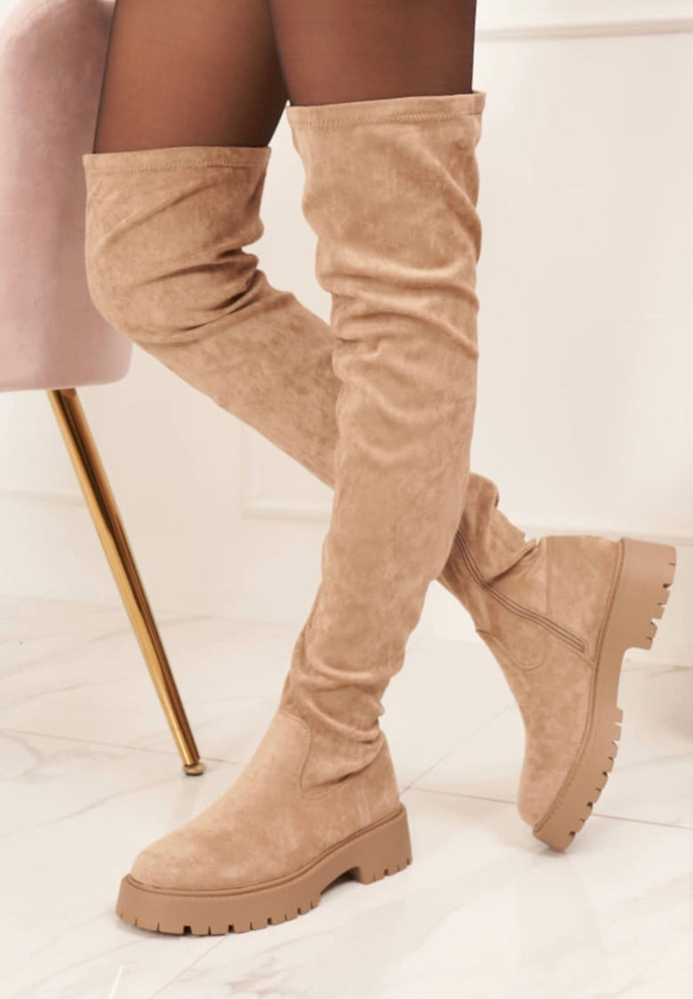 STENA TAUPE OVER-THE-Knee Boots