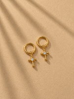 MINI CREOLES CROIX STRASS