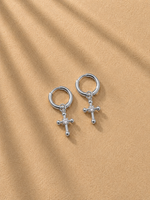 MINI CREOLES CROIX STRASS